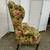Vintage Queen Anne cherry wingback floral chair 4 thumbnail