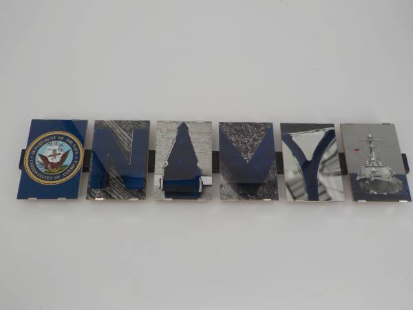 NAVY Floating Frame Picture Letter Art Display 1