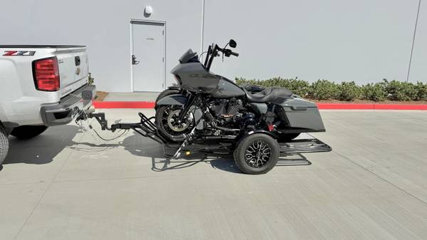 Stand-Up Motorcycle Trailer - Hauls 3 Bikes, Folds & Stands Up - NEW 1