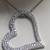 18k White GOLD 2.14 Ct.DIAMOND FLOATING HEART NECKLACE 2 thumbnail