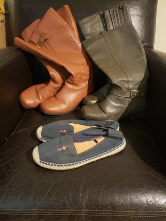2 pair of Women's size 7w boots + 1 pair of size 8 shoes, $20 for all 1