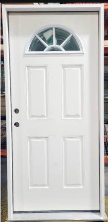 New 36" Fan Lite RH Inswing Fiberglass Exterior Entry Door 1