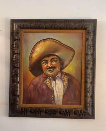 Antique Framed Oil Portrait signed Marjorie Burruss 1