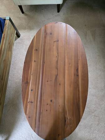 Oval wood coffee table 1