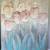 Vintage 80s Set of 2 Tulip Wall Art - Lee Reynolds Oil on Canvas 40"H 4 thumbnail