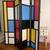 Room divider Mondrian style vintage  privacy screen 4 panels 6 ft tall 3 thumbnail