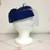 Vintage Blue Velvet, Feather & Tulle Ladies Hat 4 thumbnail