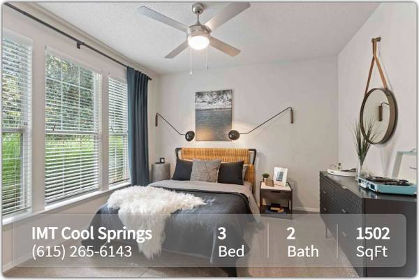 $2,425 / 3br - 1502ft2 - For relaxing garden views, come home to IMT Cool Springs! (Franklin - Cool Springs Mall)63924810455555120