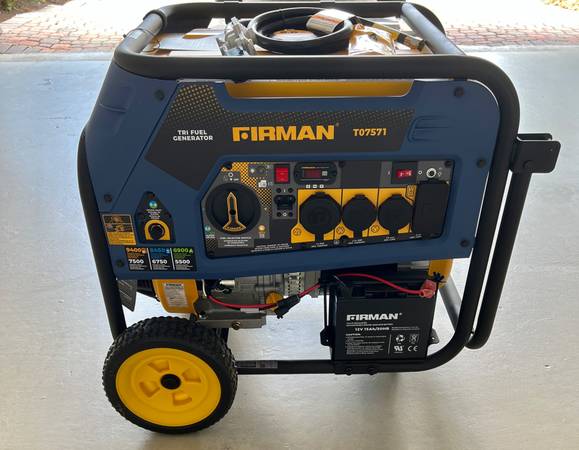 Firman T07571 Portable Generator 7500W/9400 W Tri Fuel 1