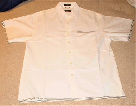 Great Looking Nautica Short-Sleeve White Button Shirt Men's L Vintage 1