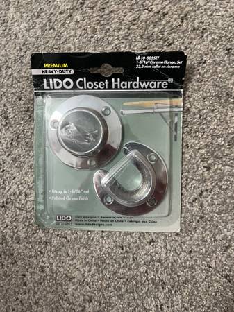 4 Pack Lido Polished Chrome Steel Closet Flange Set 1-5/16 Dia. 1