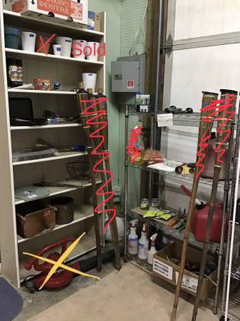 Fuel can / Backflow preventer $5 / ceramic plant pots / sprayer part 1