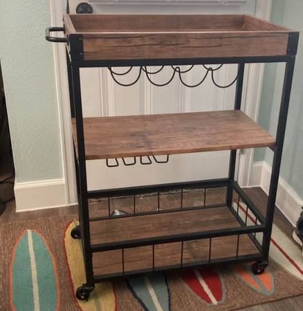Alisa 3-Tier Solid Wood Kitchen/Bar Cart 1