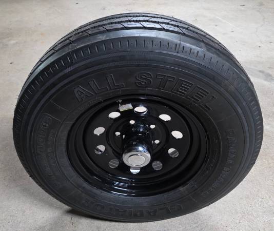 16 Gladiator All Steel Trailer Tire 235 80 R16G 6 Lug Black Mod Wheel 1
