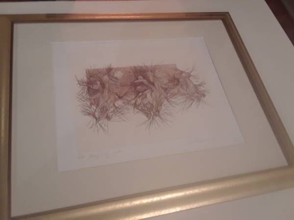 Guillaume Azoulay--an etching titled "Stepping Out"--Horses 1