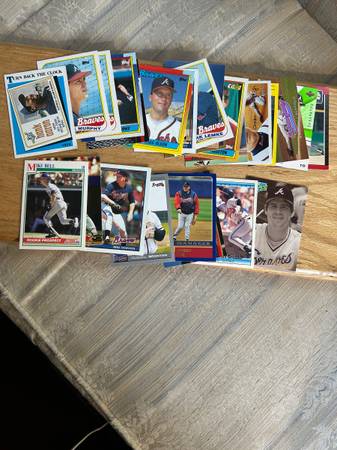25 MLB: Braves Baseball Cards, mid-80s-mid-90s+, Used Cards, All For 1