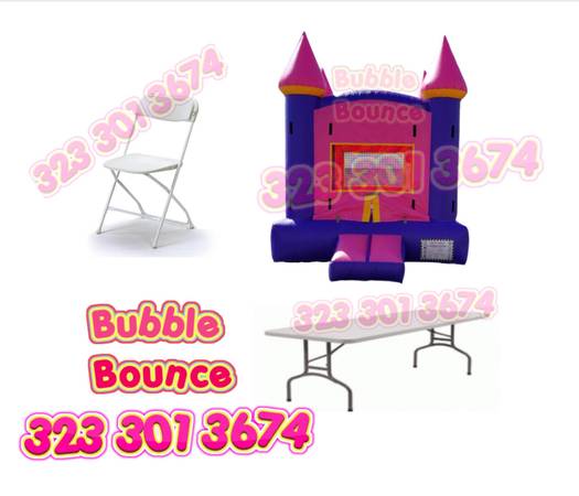 sunday bounce houses we are open  trex slide dry slide toddler tables 1