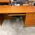 Oversized sturdy modern wood desk with hutch & rolling file 1 thumbnail