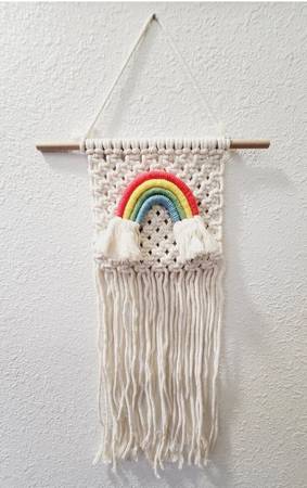 160 lot Macrame wall hanging decoration embossed rainbow woven 1