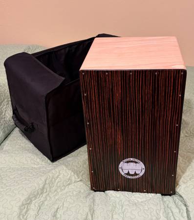 Bossa Nova Percussion Cajon, w/ snares, hardwood face, case $120 OBO 1