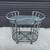 Contemporary Modern Style Rolling Bar Cart with 4 Wine Bottle Holders. 10 thumbnail