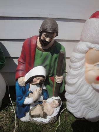 Christmas blow mold Nativity Light Cord Outdoor Lawn Art 1
