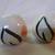 MCM White Salt and Pepper Shakers with Pink/Black Leaves 1 thumbnail