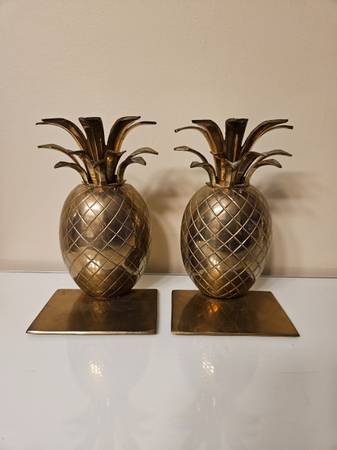 Vintage brass bookends 1