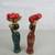 Vtg 1988 Egyptian Folk Art Wooden Spindle Dolls 2 Women 9 1/2" Tall 7 thumbnail