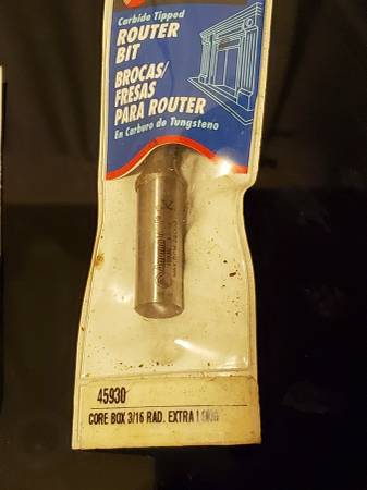 Amana Tool 45930 Carbide Tipped Core Box 3/16 R x 3/8 D x 1 Inch CH x 1