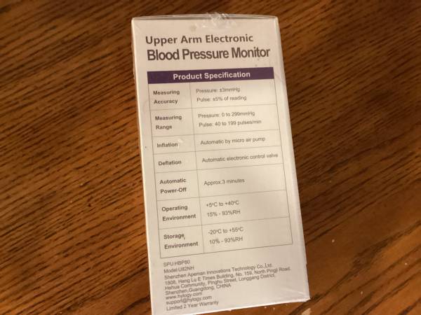 Blood Pressure Monitor  NEW IN THE BOX - $15 (Kodak Tn)62969134403843123