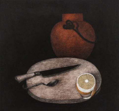 Vintage Framed Limited Edition Mezzotint Print by Tomoe Yokoi - Signed 1