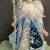 Slightly Used 16" High Blue Collectible Santa with light post 1 thumbnail