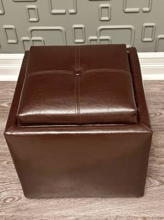 Leather Storage Ottoman 1