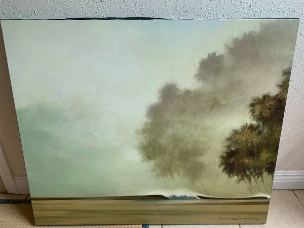 Koniakowsky Wall Art Painting Canvas Print Green Quiet Ocean 1