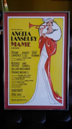 Mame Broadway original window lobby card Angela Lansbury 1977 framed 1