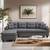 Grey 4-Seater Sectional Sofa with Cup Holders 2 thumbnail