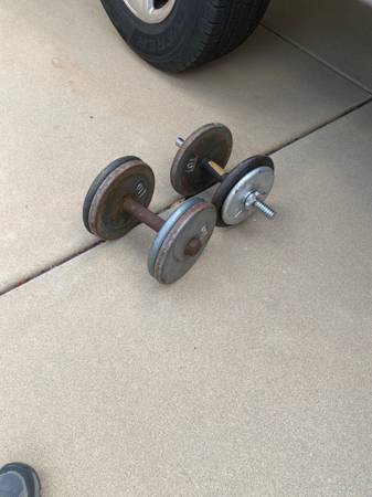 Weights with 3/4” dumbbell handles 1