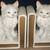 White LEFTON Persian Ceramic Cat Bookends 2 thumbnail