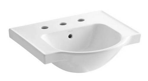 Kohler K-5247-8-0 Veer 21" Pedestal Bathroom Sink w 3 Hole - White 1