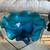 Viking Epic Drape 3 Toed Blue Glass Compote 10 thumbnail