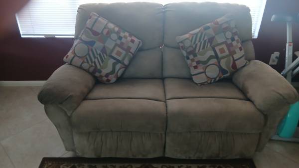 Seperate Recliner & Rocker Love Seat with cushions 1