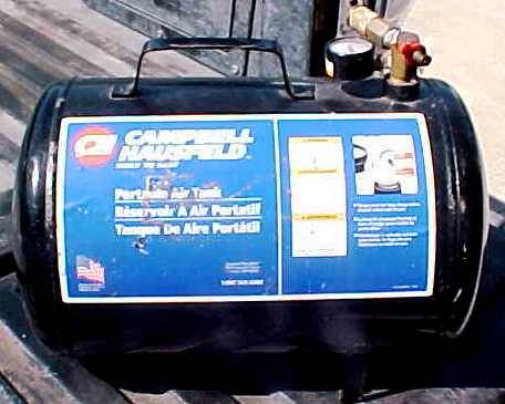 Cambell Hausfeld 5 Gallon Portable Air Carry Tank 125PSI NICE! 1