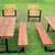 WESTERN RED CEDAR WOOD/METAL FRAME PICNIC TABLE 9 thumbnail