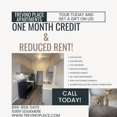 $1 / 1br - 🕸️ OUR DEALS ARE SPOOK-TACULAR – REDUCED RENT (Trevino Place on 10891 Edgemere)63971560248322120