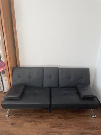 Faux leather adjustable folding sofa 1