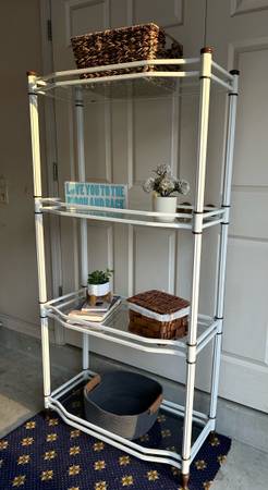 4 Tier Metal Glass Shelf/Bookcase 1