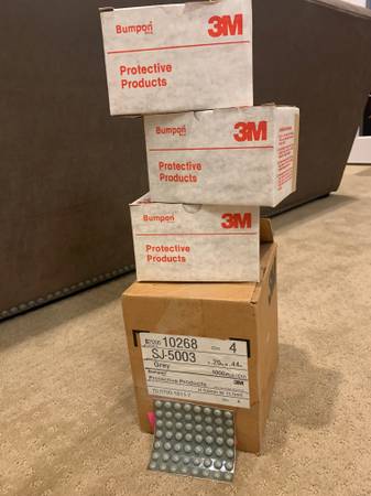 New 3M Bumpon Self-Adhesive Rubber Bumper Stops--(3) boxes of 1,000 1