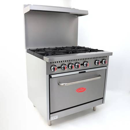 Used (BRAND NEW) GENERAL 6-BURNER 36" RANGE — $1,700 in Fort Wayne