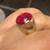 Solid Yellow Gold Ring (Size 7-8) with Beautiful Big Spinel Stone 12 thumbnail